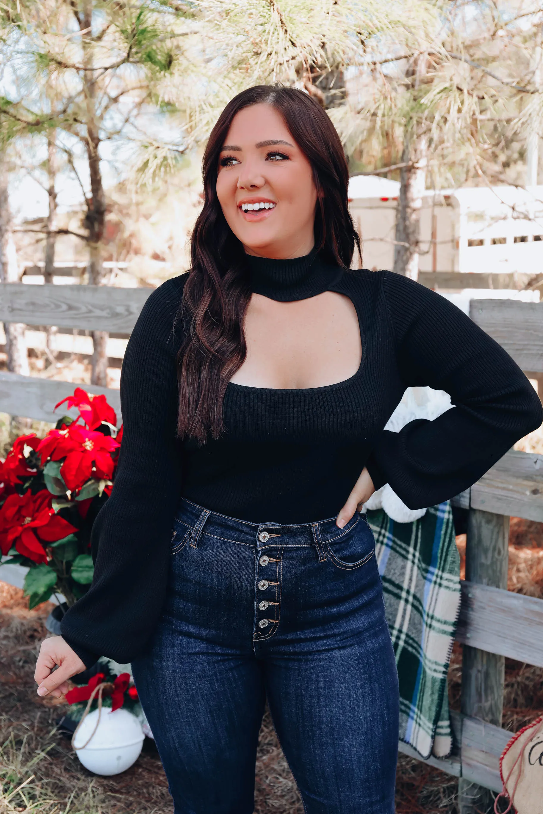 Naughty & Nice Cut-Out Sweater - Black