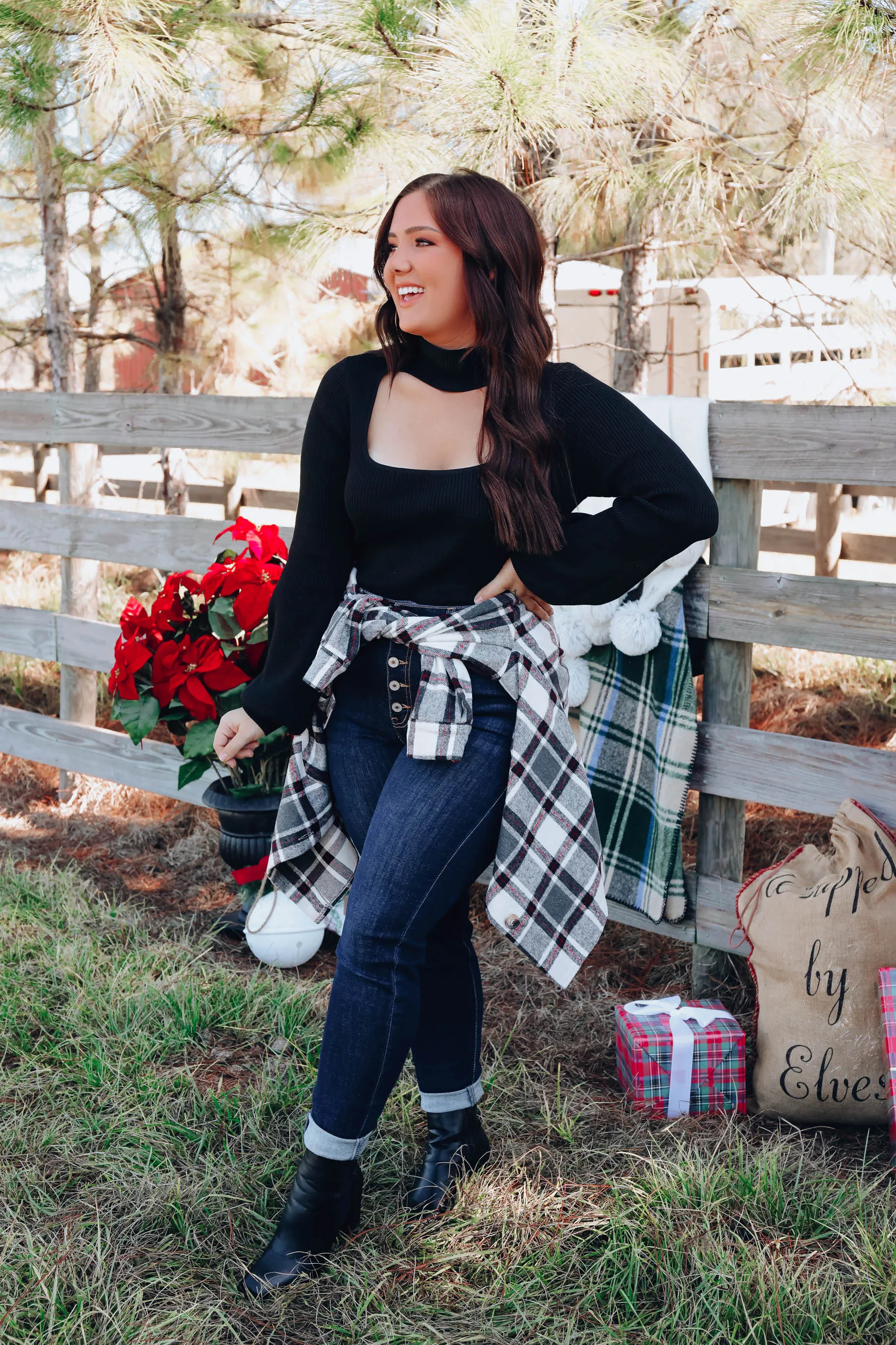 Naughty & Nice Cut-Out Sweater - Black