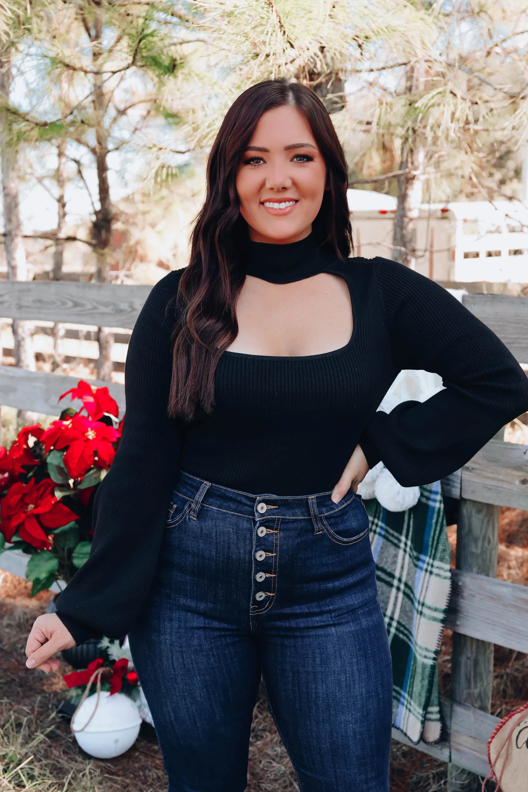 Naughty & Nice Cut-Out Sweater - Black