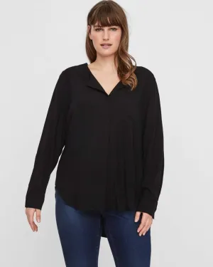 PLUS VERONICA LONG SLEEVE SHIRT BLACK IRIS