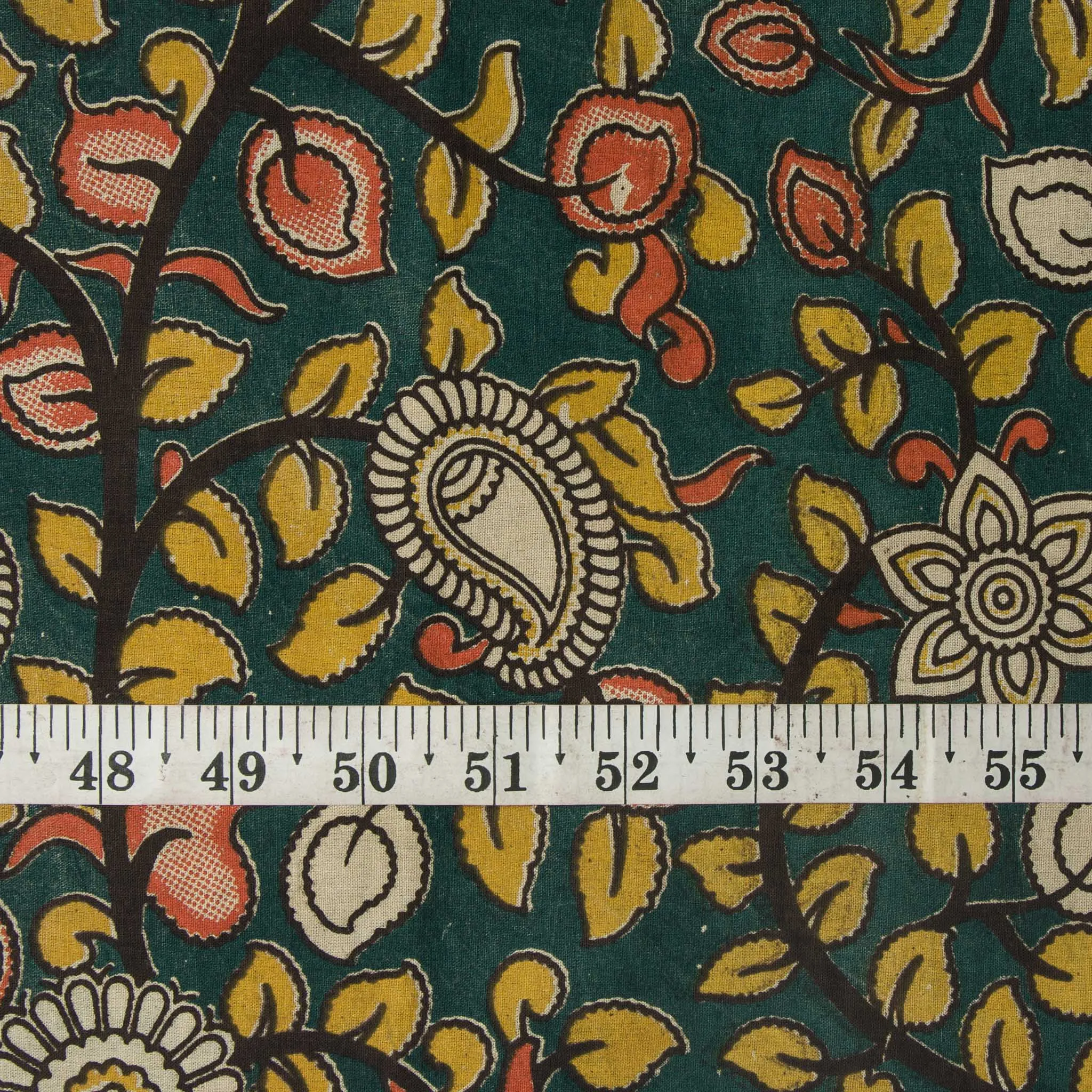 Precut 1 meters -Kalamkari Screen Printed Cotton Fabric
