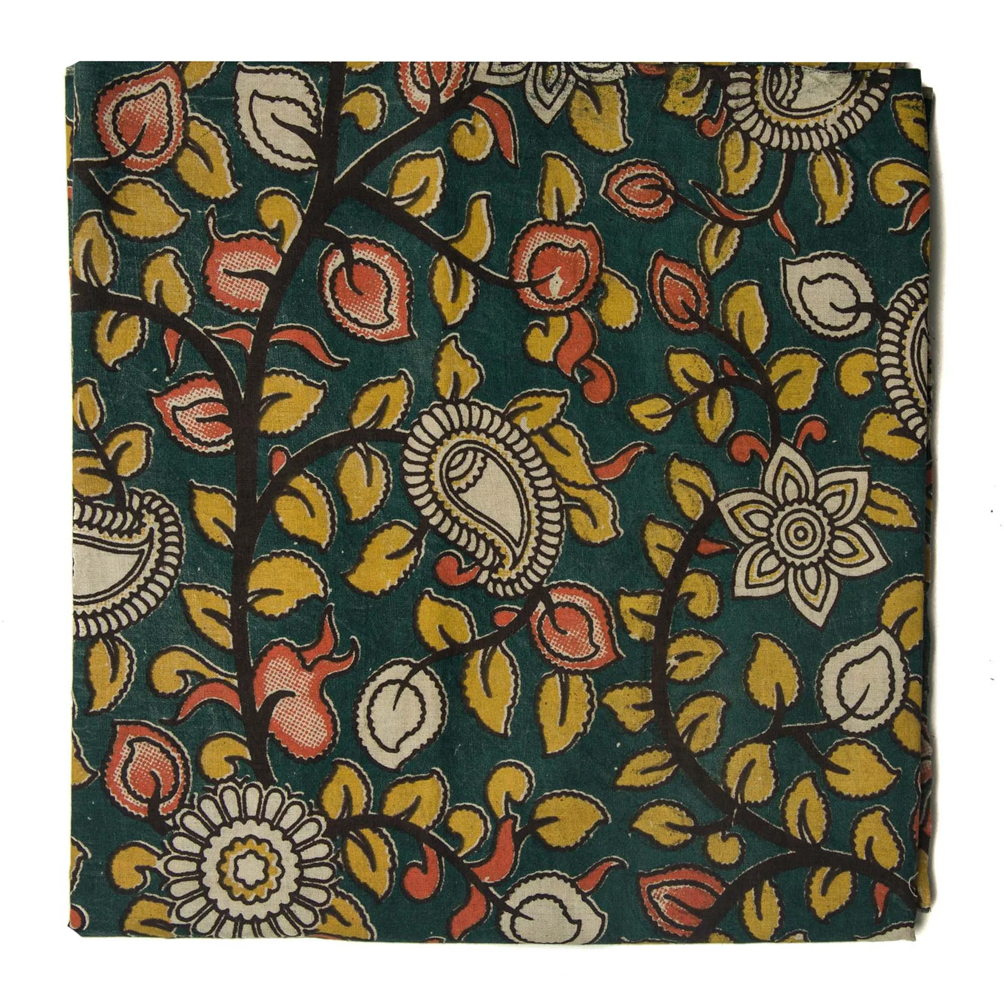 Precut 1 meters -Kalamkari Screen Printed Cotton Fabric
