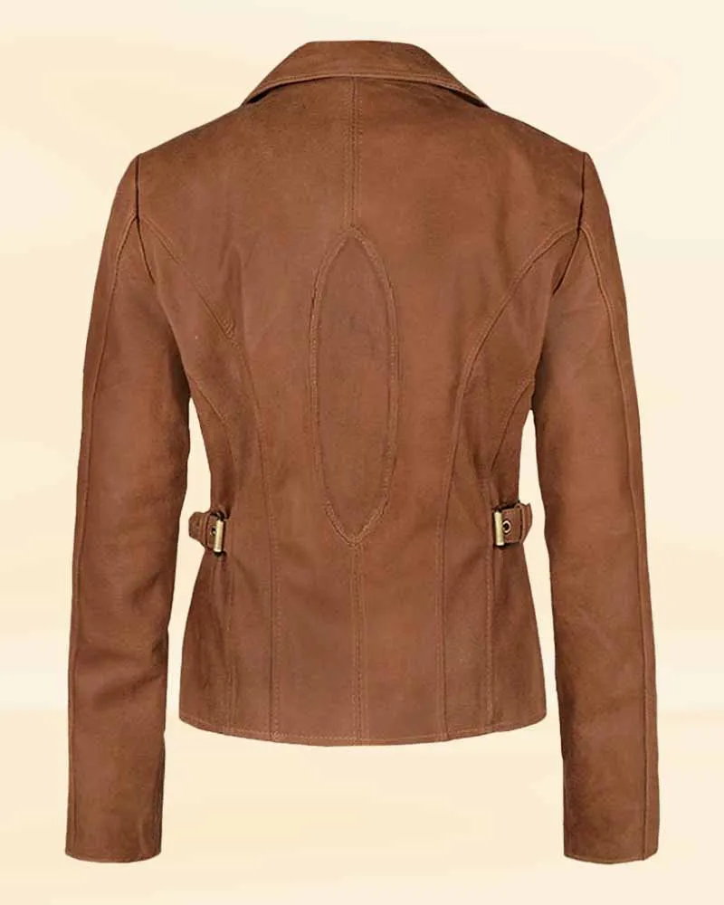 Sun-kissed Sable Strap leather jacket