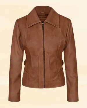 Sun-kissed Sable Strap leather jacket