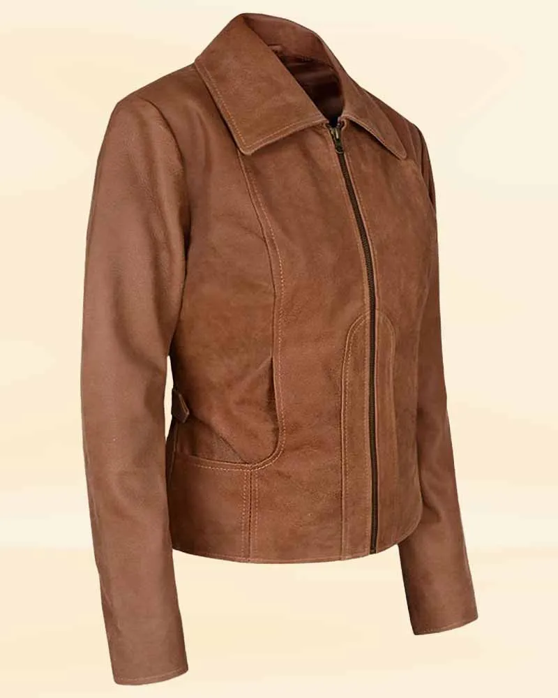 Sun-kissed Sable Strap leather jacket