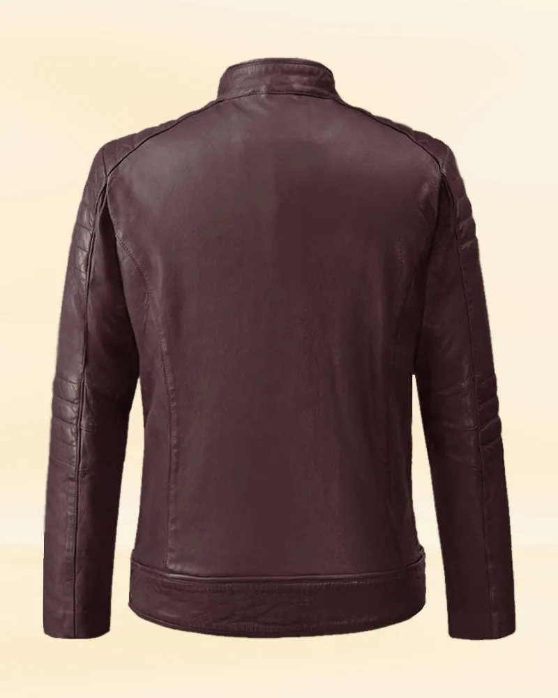 The Rustic Ride Burgundy Biker leather Jacket
