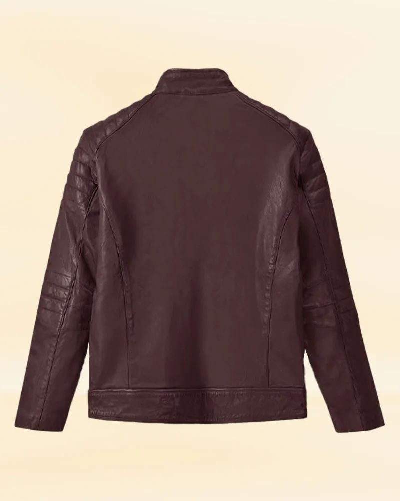 The Rustic Ride Burgundy Biker leather Jacket