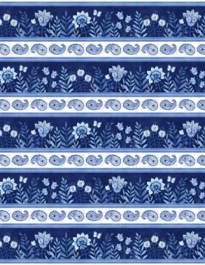 Wilmington Blooming Blue Stripe 27687 441