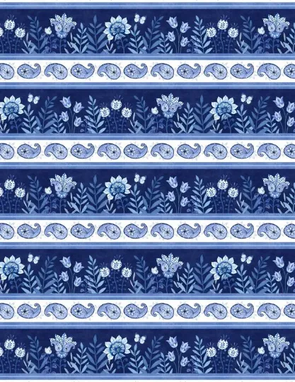 Wilmington Blooming Blue Stripe 27687 441