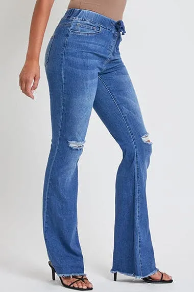 Women's Flare Raw Hem Jogger Jeans
